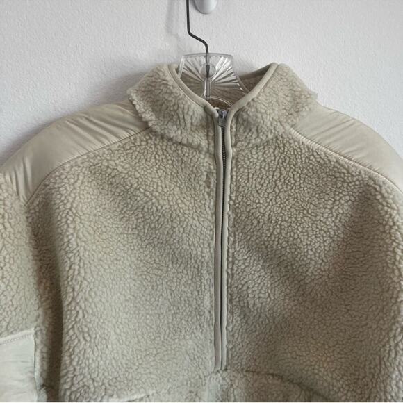Madewell Faux Shearling Half-Zip Pullover in Ecru Size: XS, NWT - Picture 4 of 12